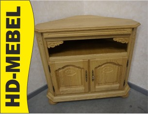 KOMODA DĘBOWA RTV NAROŻNA Z LITEGO DĘBU NATURALNA RUCHOMY...