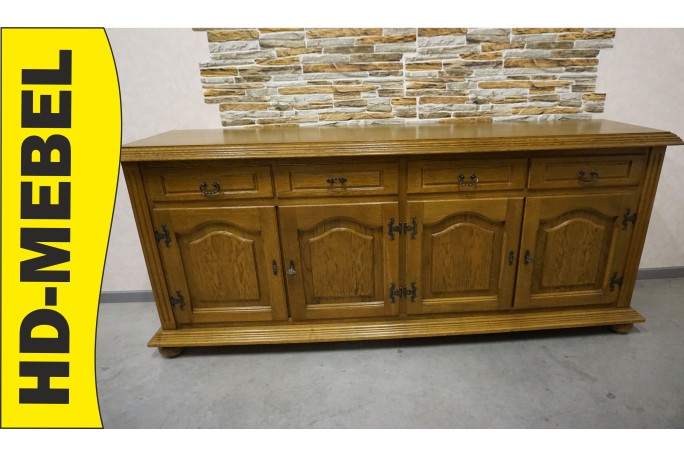 KOMODA DĘBOWA 4 DRZWIOWA SZER. 213 CM