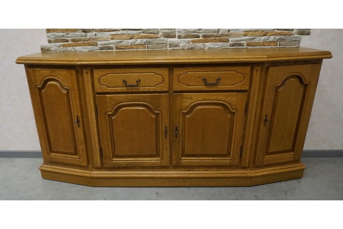 KOMODA DĘBOWA 4 DRZWIOWA 2 SZUFLADY SZER. 185 CM