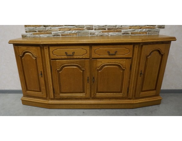 KOMODA DĘBOWA 4 DRZWIOWA 2 SZUFLADY SZER. 185 CM