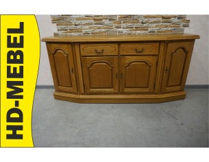 KOMODA DĘBOWA 4 DRZWIOWA 2 SZUFLADY SZER. 185 CM