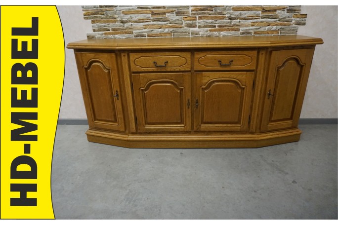 KOMODA DĘBOWA 4 DRZWIOWA 2 SZUFLADY SZER. 185 CM