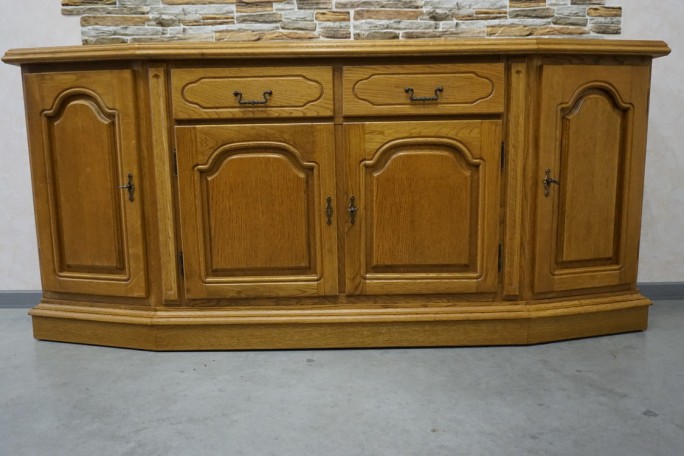 KOMODA DĘBOWA 4 DRZWIOWA 2 SZUFLADY SZER. 185 CM