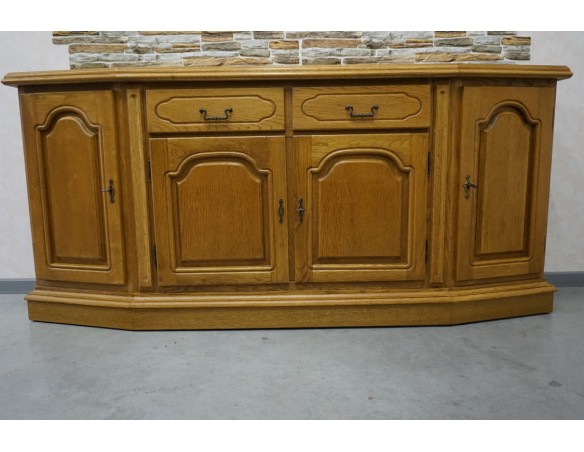 KOMODA DĘBOWA 4 DRZWIOWA 2 SZUFLADY SZER. 185 CM