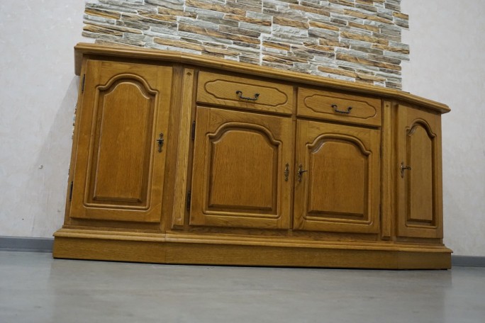 KOMODA DĘBOWA 4 DRZWIOWA 2 SZUFLADY SZER. 185 CM