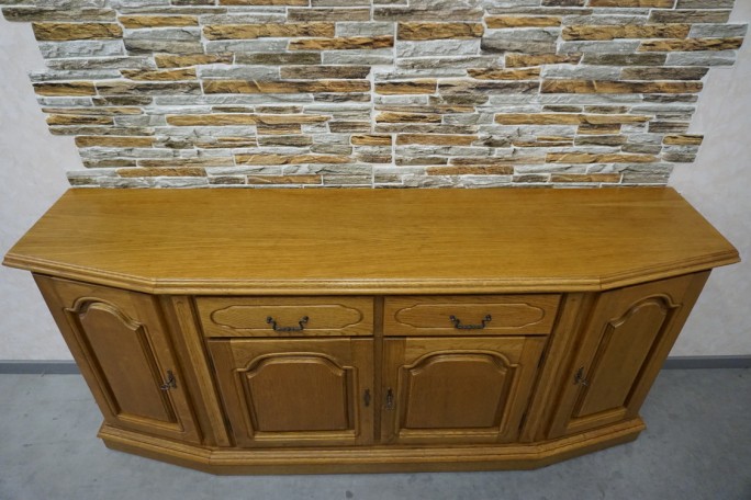 KOMODA DĘBOWA 4 DRZWIOWA 2 SZUFLADY SZER. 185 CM