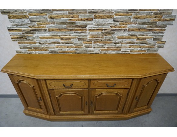 KOMODA DĘBOWA 4 DRZWIOWA 2 SZUFLADY SZER. 185 CM