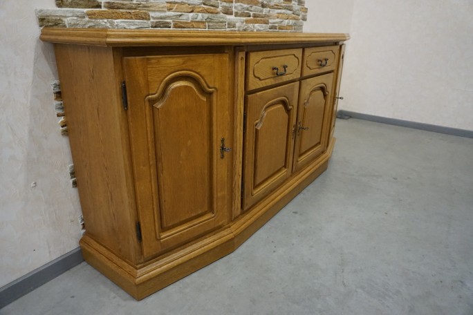 KOMODA DĘBOWA 4 DRZWIOWA 2 SZUFLADY SZER. 185 CM