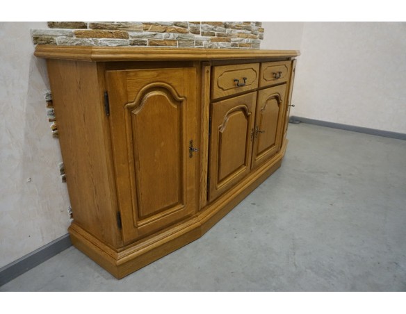 KOMODA DĘBOWA 4 DRZWIOWA 2 SZUFLADY SZER. 185 CM