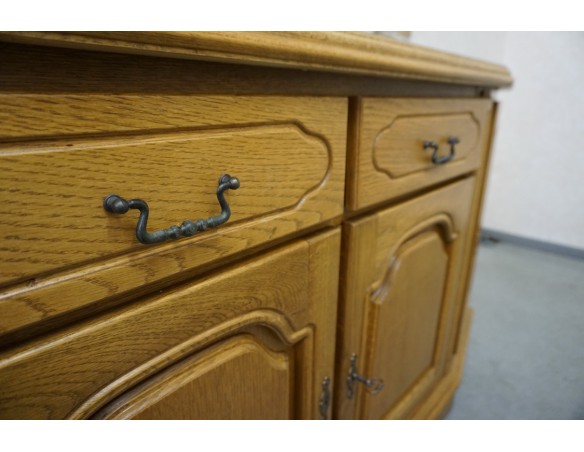 KOMODA DĘBOWA 4 DRZWIOWA 2 SZUFLADY SZER. 185 CM