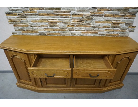 KOMODA DĘBOWA 4 DRZWIOWA 2 SZUFLADY SZER. 185 CM