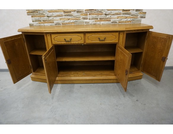 KOMODA DĘBOWA 4 DRZWIOWA 2 SZUFLADY SZER. 185 CM