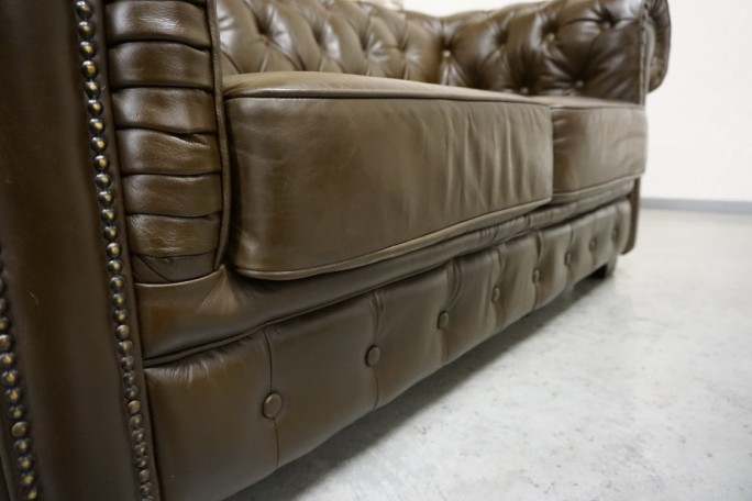 SOFA CHESTERFIELD 2-osobowa SKÓRA NATURALNA...