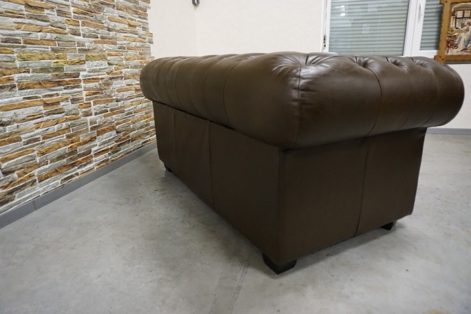 SOFA CHESTERFIELD 2-osobowa SKÓRA NATURALNA...