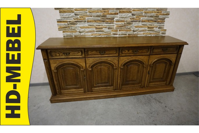 KOMODA DĘBOWA 4 DRZWIOWA SZER. 211 CM