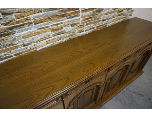 KOMODA DĘBOWA 4 DRZWIOWA SZER. 211 CM