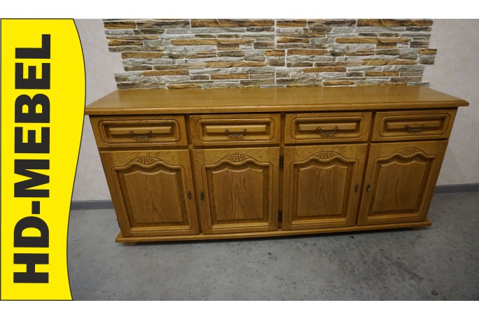 KOMODA DĘBOWA 4 DRZWIOWA SZER. 184 CM