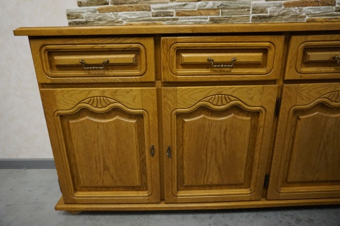 KOMODA DĘBOWA 4 DRZWIOWA SZER. 184 CM