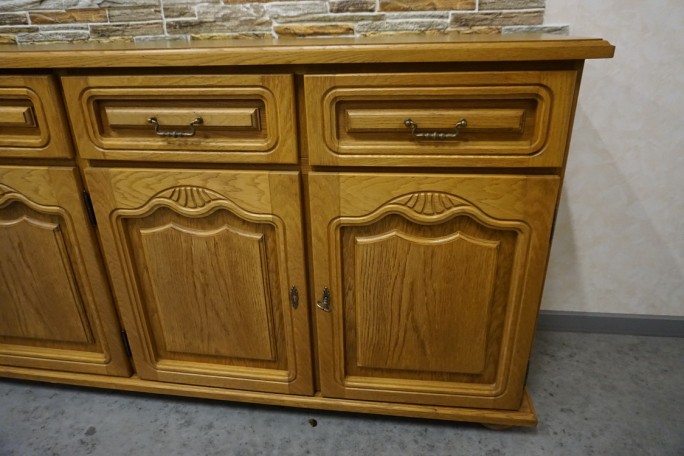 KOMODA DĘBOWA 4 DRZWIOWA SZER. 184 CM