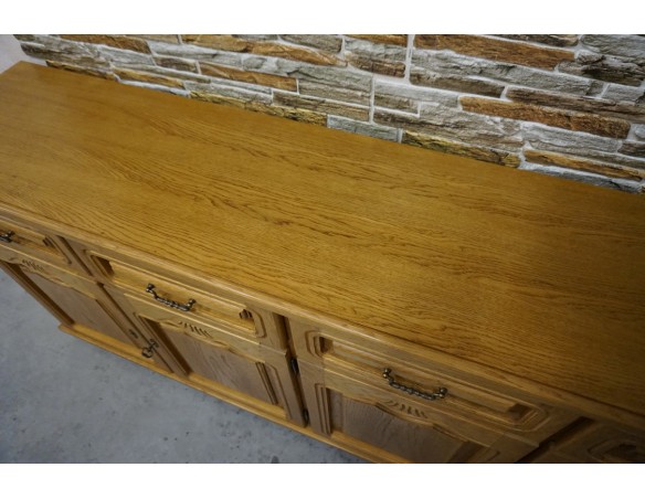 KOMODA DĘBOWA 4 DRZWIOWA SZER. 184 CM