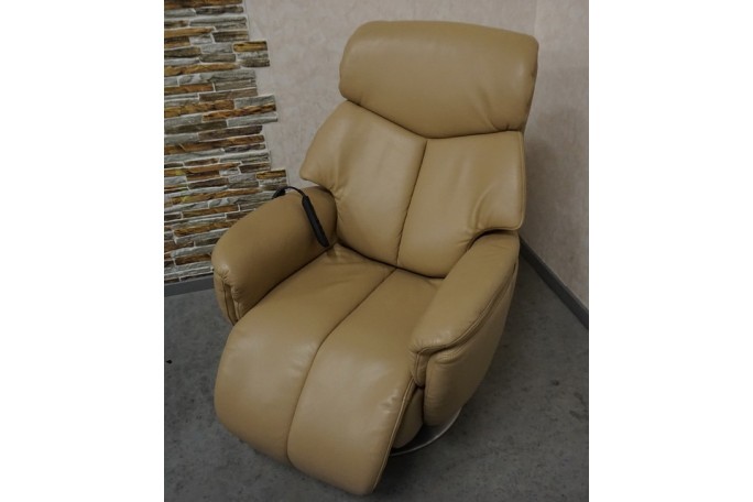FOTEL SKÓRA NATURALNA ELEKTRYCZNY NA PILOTA...