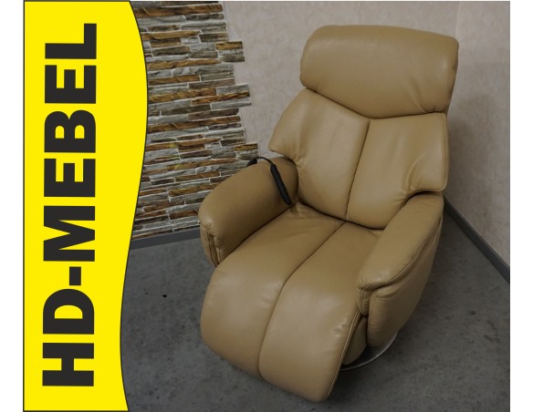 FOTEL SKÓRA NATURALNA ELEKTRYCZNY NA PILOTA BEZPRZEWODOWY