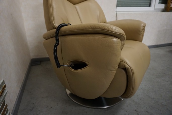 FOTEL SKÓRA NATURALNA ELEKTRYCZNY NA PILOTA...