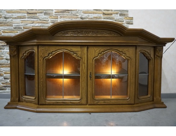 WITRYNA WISZĄCA DĘBOWA PODŚWIETLANA SZER. 166 CM