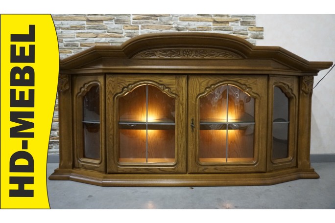 WITRYNA WISZĄCA DĘBOWA PODŚWIETLANA SZER. 166 CM