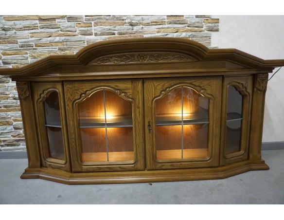 WITRYNA WISZĄCA DĘBOWA PODŚWIETLANA SZER. 166 CM