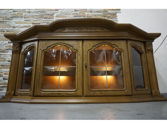 WITRYNA WISZĄCA DĘBOWA PODŚWIETLANA SZER. 166 CM