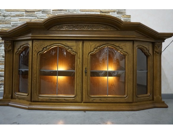 WITRYNA WISZĄCA DĘBOWA PODŚWIETLANA SZER. 166 CM