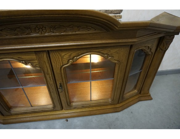 WITRYNA WISZĄCA DĘBOWA PODŚWIETLANA SZER. 166 CM