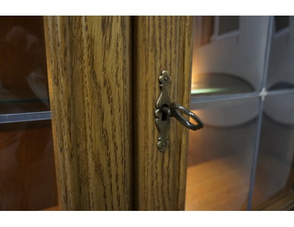 WITRYNA WISZĄCA DĘBOWA PODŚWIETLANA SZER. 166 CM