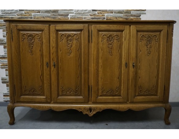 KOMODA DĘBOWA W STYLU CHIPPENDALE 4 DRZWIOWA SZER. 162 CM