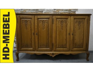 KOMODA DĘBOWA W STYLU CHIPPENDALE 4 DRZWIOWA SZER. 162 CM