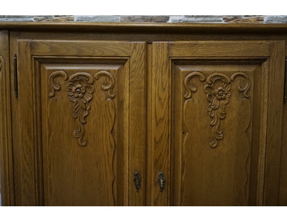 KOMODA DĘBOWA W STYLU CHIPPENDALE 4 DRZWIOWA SZER. 162 CM