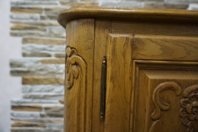 KOMODA DĘBOWA W STYLU CHIPPENDALE 4 DRZWIOWA...