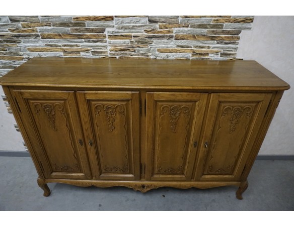 KOMODA DĘBOWA W STYLU CHIPPENDALE 4 DRZWIOWA SZER. 162 CM