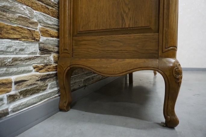 KOMODA DĘBOWA W STYLU CHIPPENDALE 4 DRZWIOWA...