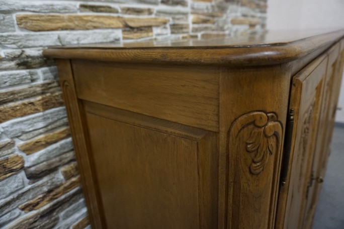 KOMODA DĘBOWA W STYLU CHIPPENDALE 4 DRZWIOWA...