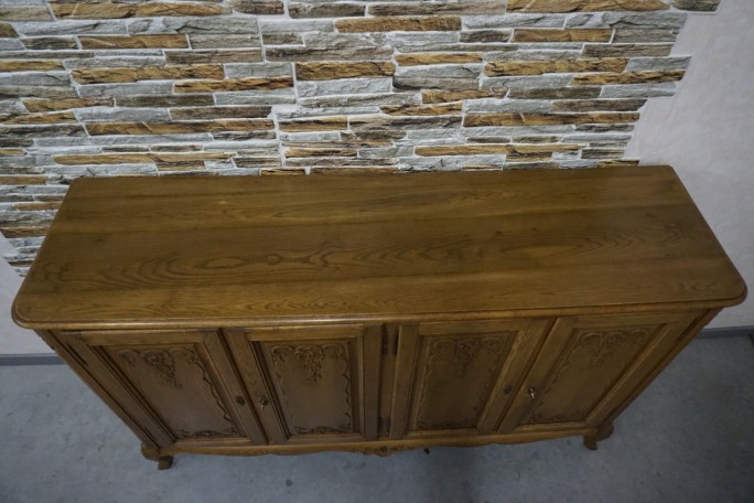 KOMODA DĘBOWA W STYLU CHIPPENDALE 4 DRZWIOWA...