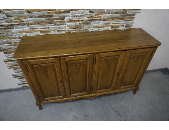 KOMODA DĘBOWA W STYLU CHIPPENDALE 4 DRZWIOWA SZER. 162 CM