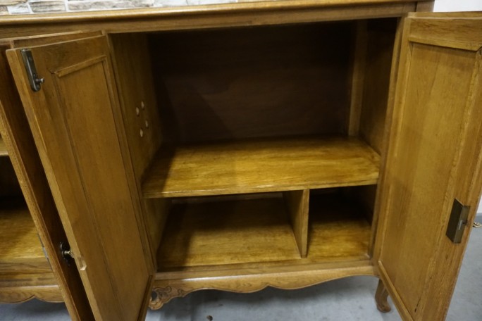 KOMODA DĘBOWA W STYLU CHIPPENDALE 4 DRZWIOWA...