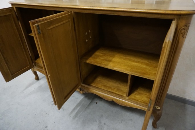 KOMODA DĘBOWA W STYLU CHIPPENDALE 4 DRZWIOWA...