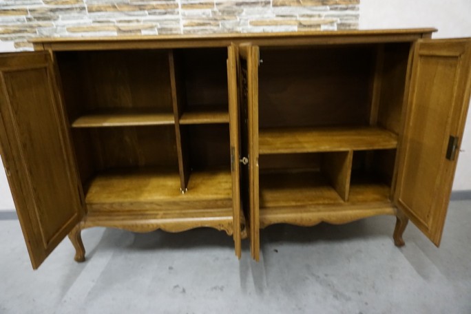 KOMODA DĘBOWA W STYLU CHIPPENDALE 4 DRZWIOWA...