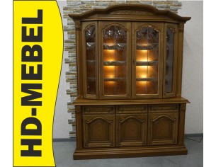 WITRYNA Z KOMODĄ DĘBOWA PODŚWIETLANA SZER. 168 CM