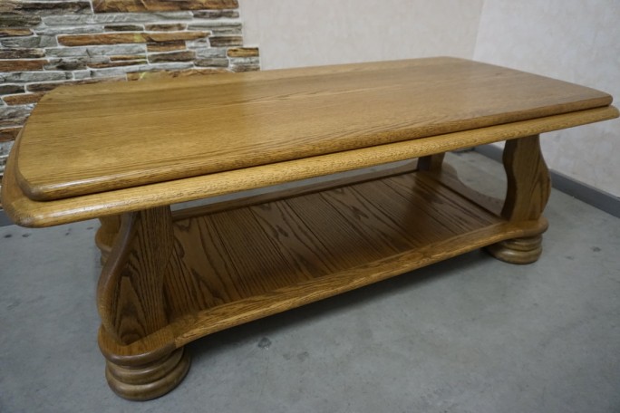 ŁAWA DĘBOWA PROSTOKĄTNA PÓŁKA DOLNA SZER. 138 CM