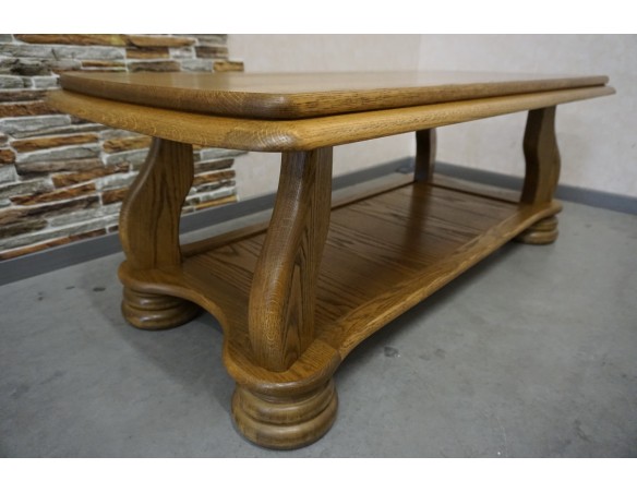 ŁAWA DĘBOWA PROSTOKĄTNA PÓŁKA DOLNA SZER. 138 CM