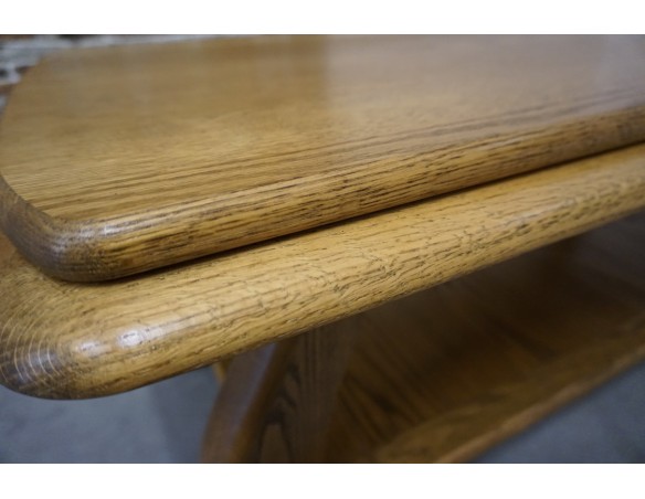 ŁAWA DĘBOWA PROSTOKĄTNA PÓŁKA DOLNA SZER. 138 CM